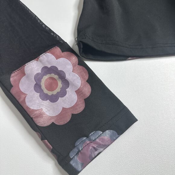 Vintage Y2K Kaily Womens Small Floral Mesh Long Sleeve Top Mod Print Grunge - Picture 11 of 15